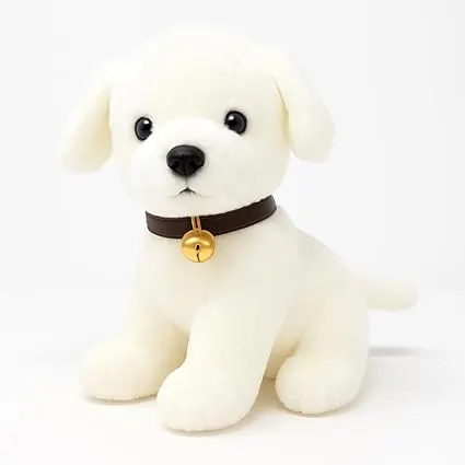 Dog Plush Soft Toy – Cute White Stuffed Animal for Kids