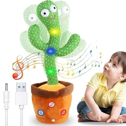 Talking Dancing Cactus Toy – Rechargeable Singing & Recording Toy for Kids