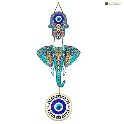 Designer Elephant Wooden Wall Hanging – Ethnic Spiritual Wall Décor